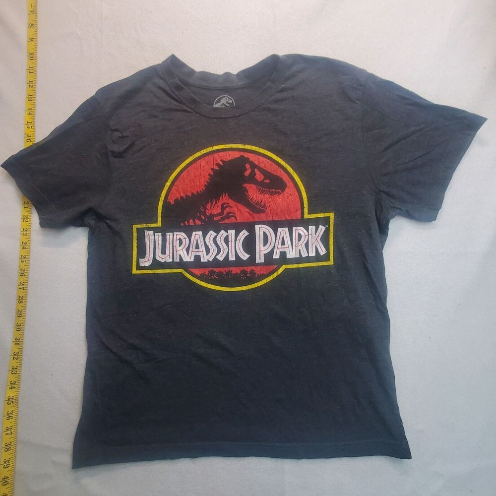 Jurassic Park Men's Short Sleeve Graphic Tee - Black/Red